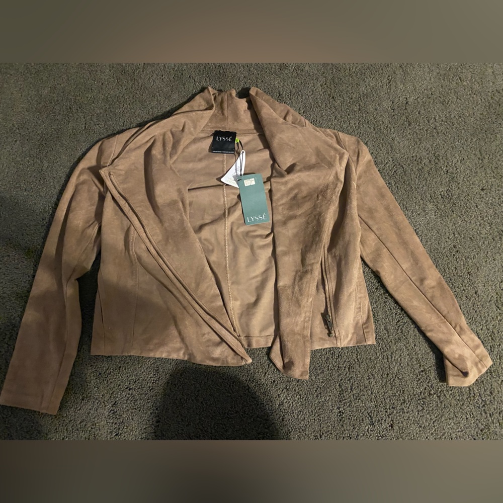 Vegan leather brown jacket